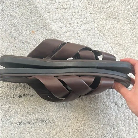 Vince Brown Leather Sandals - Picture 6 of 9